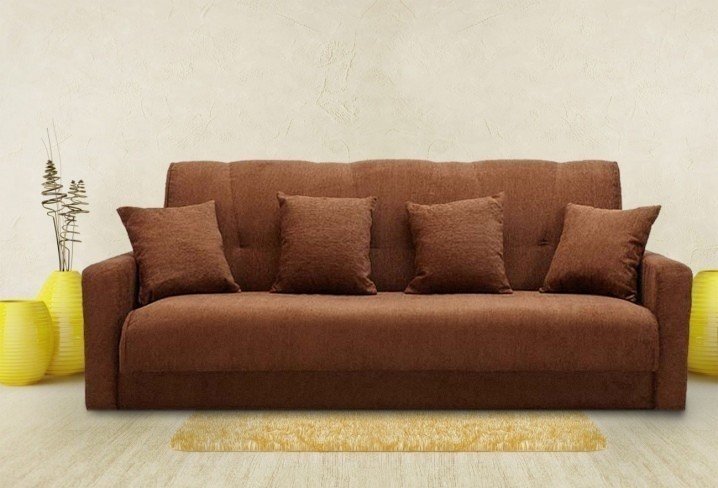 Коричневый диван милан с подушками