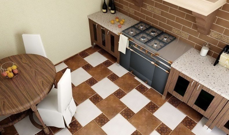 Мягкая плитка на пол для кухни