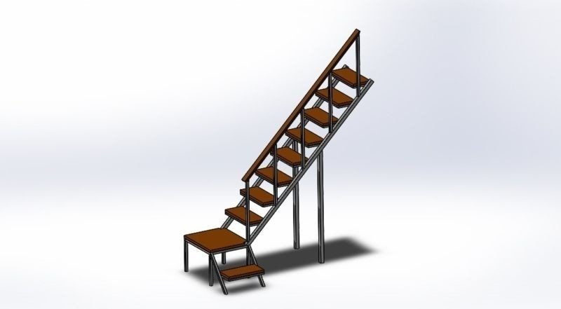 Металлический каркас для лестницы