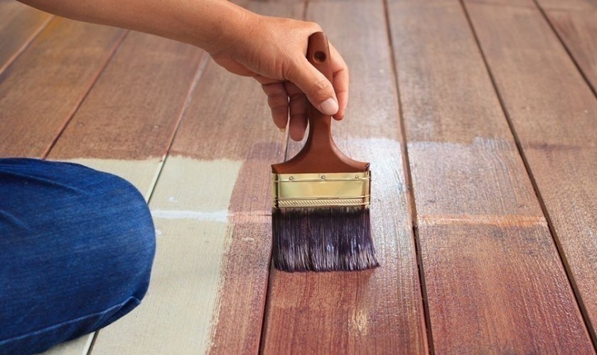 Покрасить пол деревянный краска с лаком