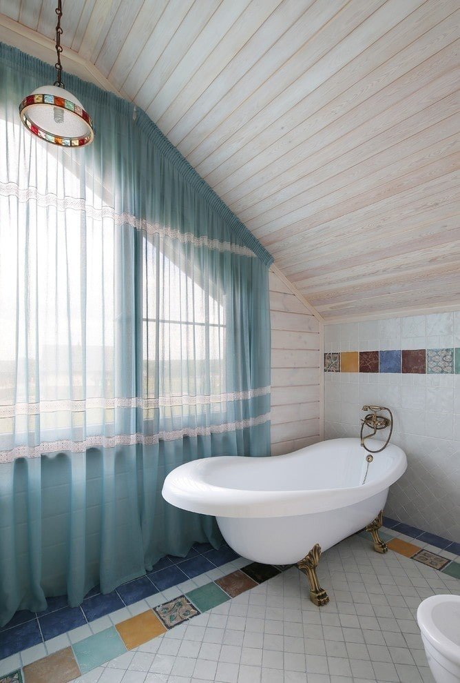 Ванна в деревянном доме дизайн
