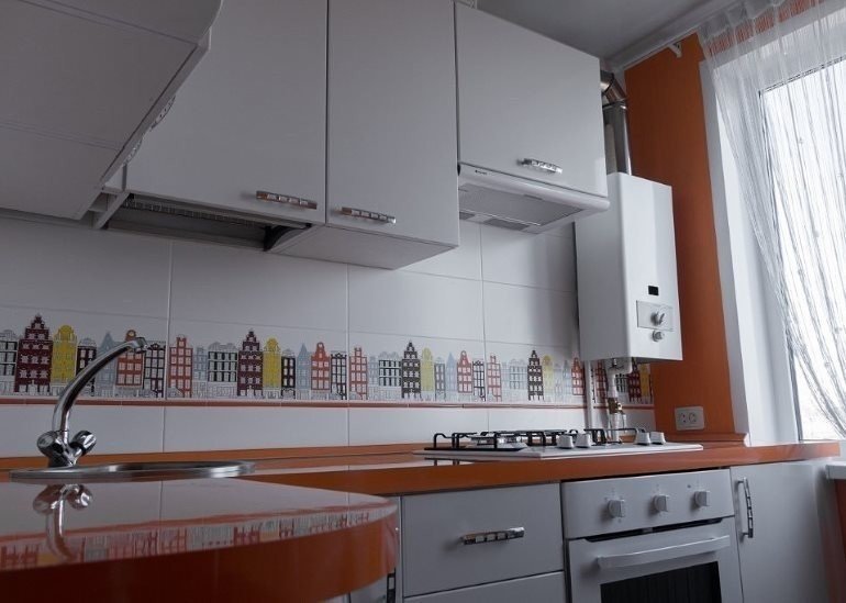 Кухни с газовым котлом на стене дизайн