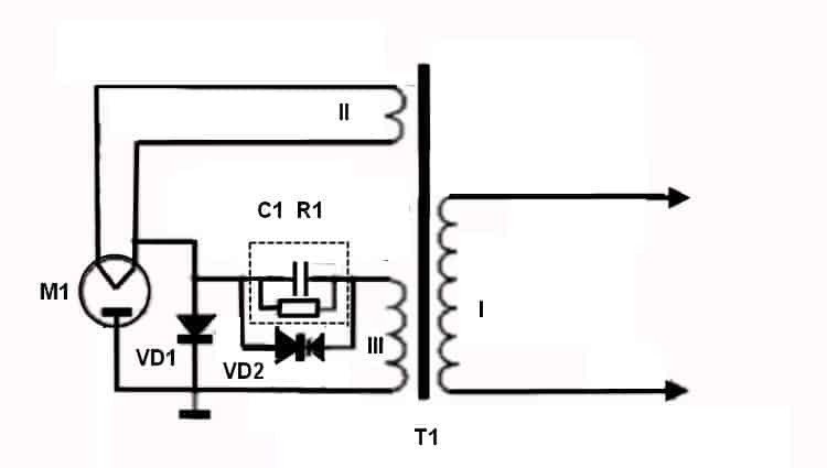 Схема подключения магнетрона микроволновки