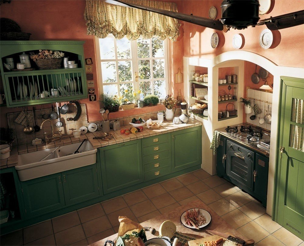 Кухня в тосканском стиле кантри