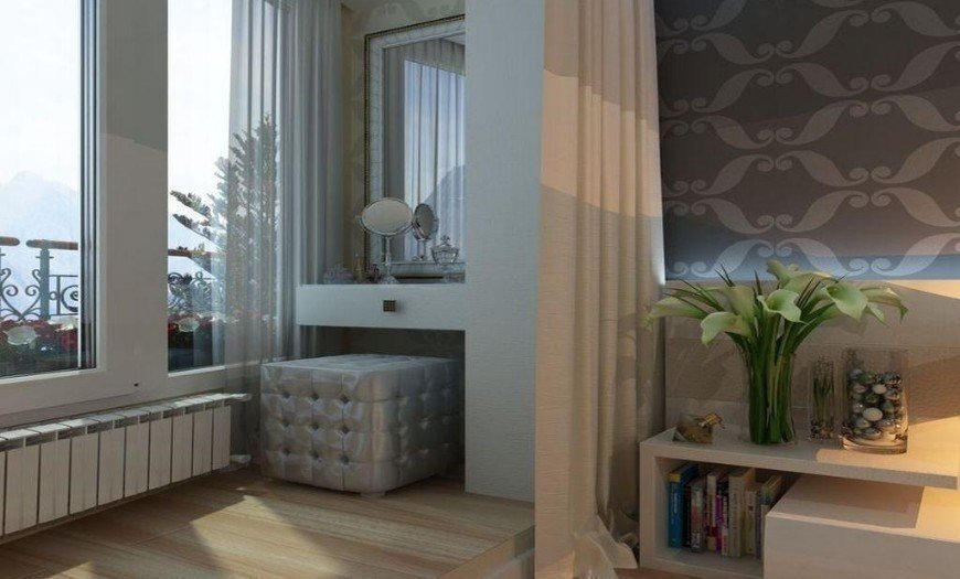 Объединение балкона с комнатой дизайн