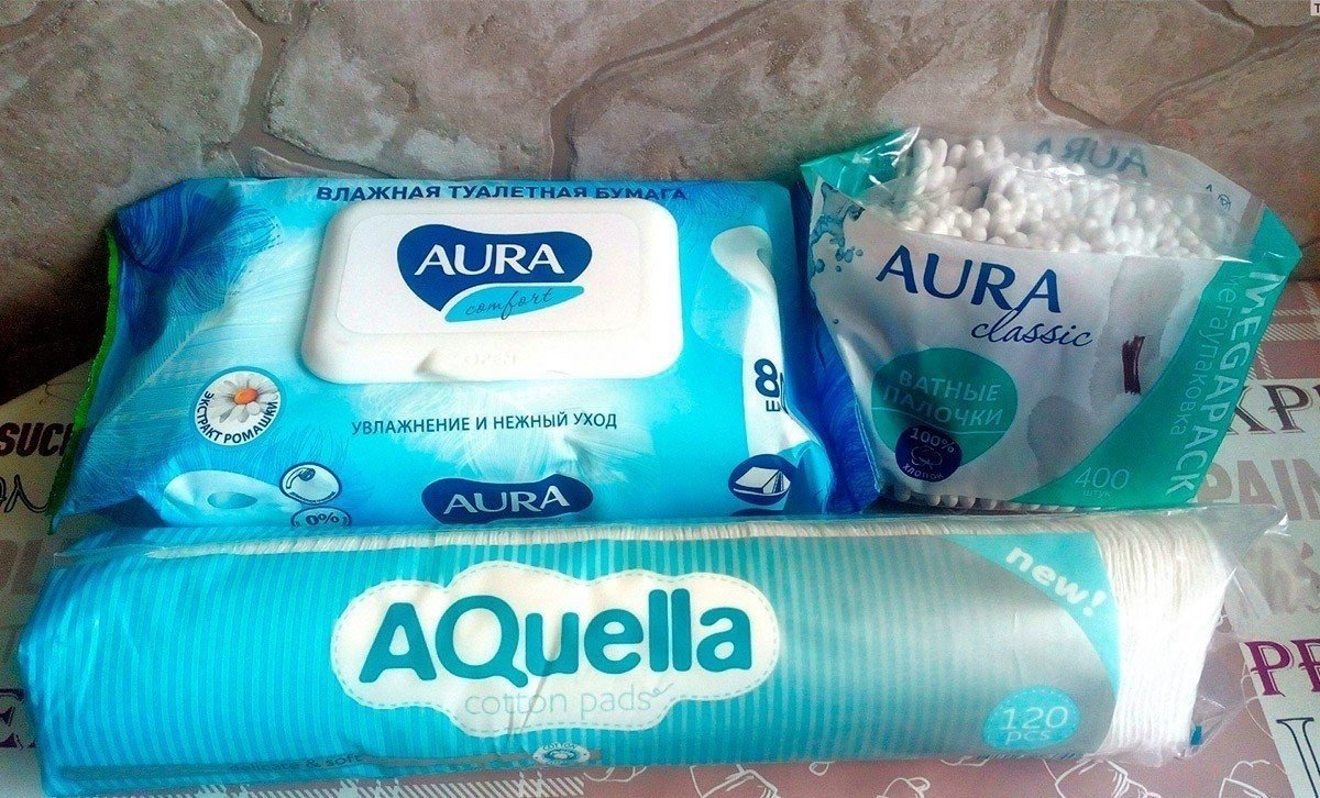 Aura ultra comfort влажная туалетная бумага