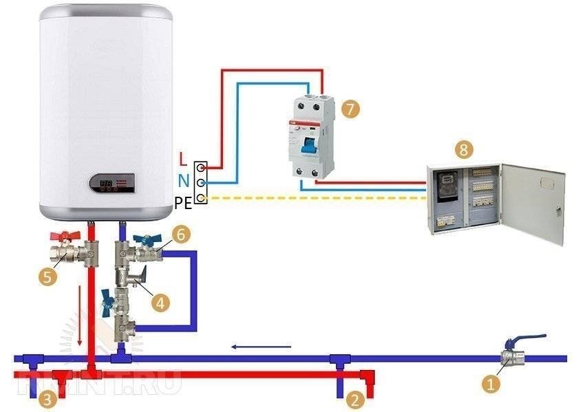 Схема подключения электричества проточного водонагревателя