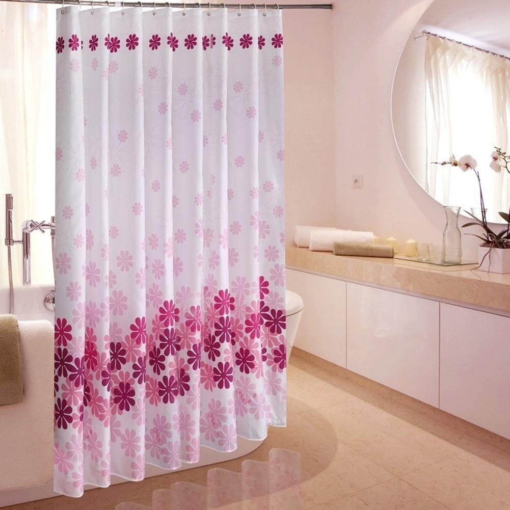 Шторы для ванной комнаты розовых оттенков