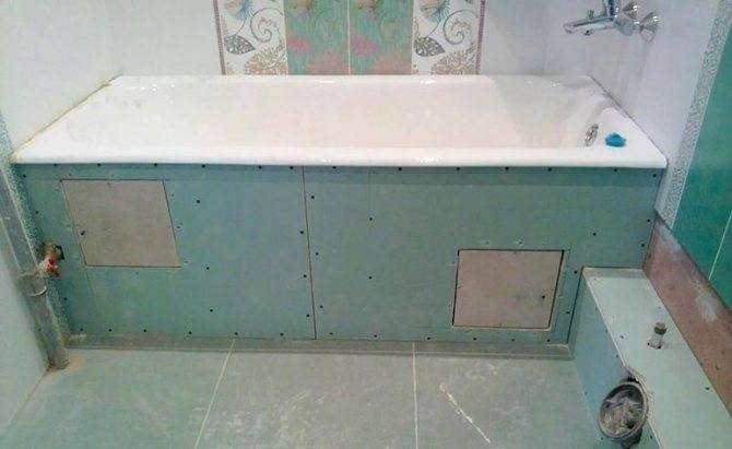 Экран для ванной из гипсокартона
