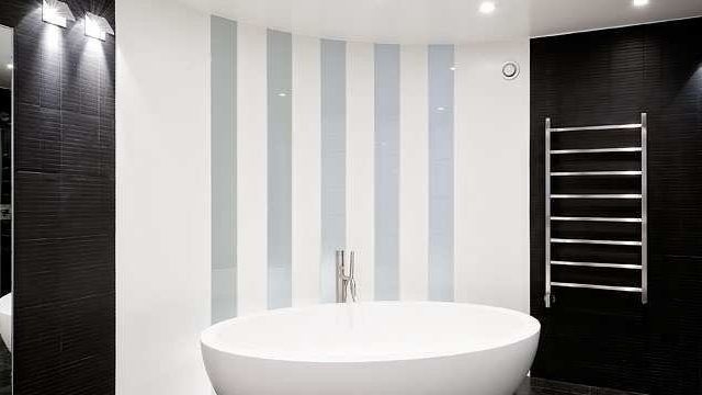 Дизайн ванной комнаты: магия черно-белых тонов в 75 фотографиях
