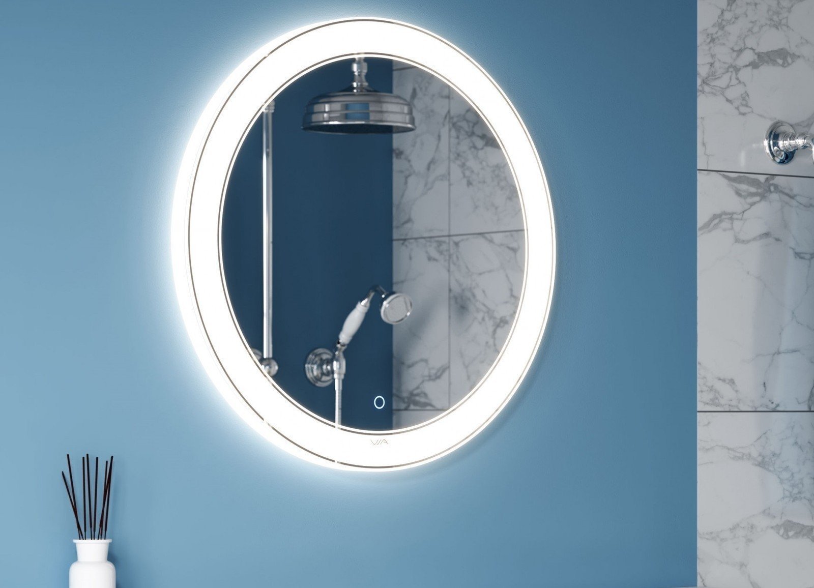 Круглое зеркало с подсветкой в ванную